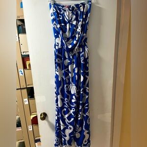 Lilly Pulitzer “Dock Hopper” strapless wide leg jumpsuit